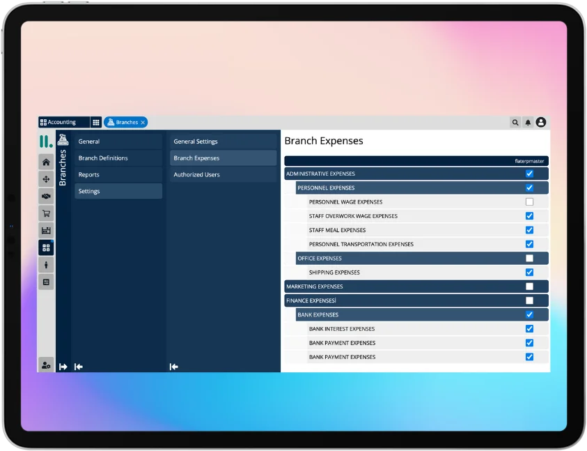 Income and Expense Separation by Branches